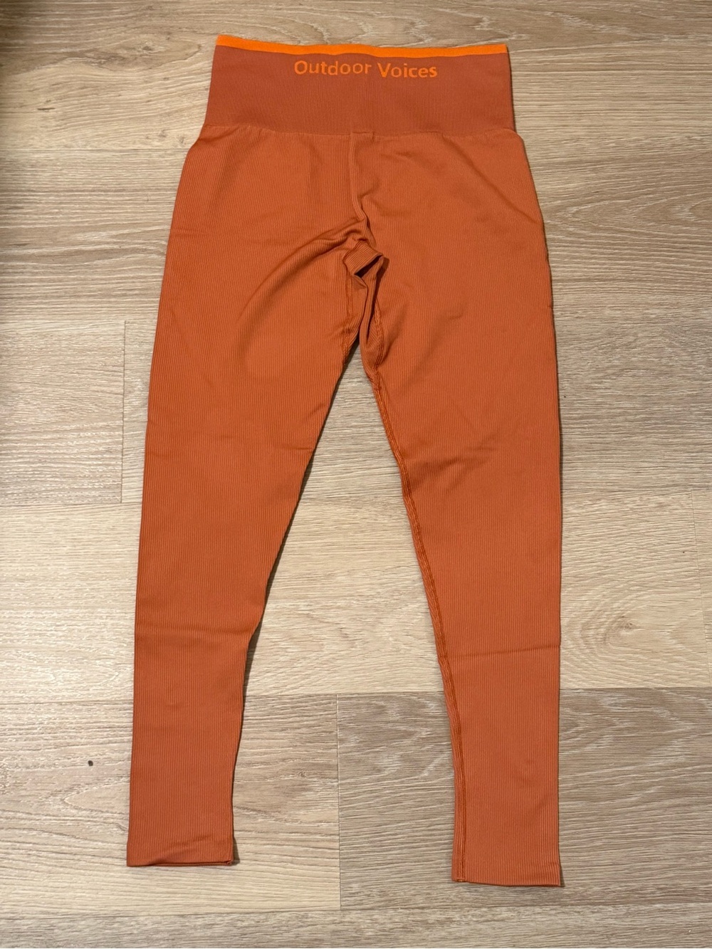 Outdoor Voices SeamlessRib 7/8 Legging in Rusty Orange
